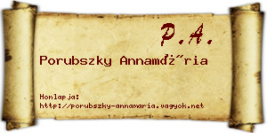 Porubszky Annamária névjegykártya