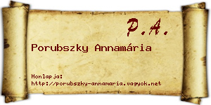 Porubszky Annamária névjegykártya
