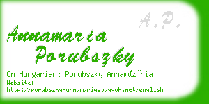 annamaria porubszky business card
